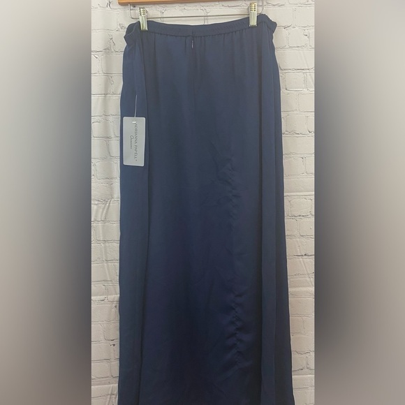 Adrianna Papell Occasions 100% Silk Shell Skirt Navy Blue Womens Plus Size 16 - Picture 9 of 10